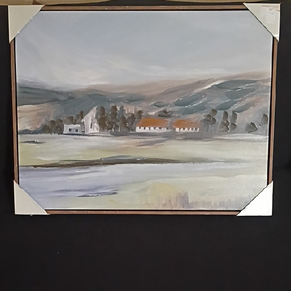 Tranquil Countryside Landscape Wall Art in Soft Neutrals